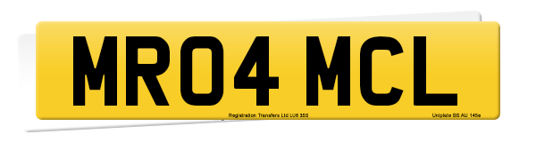 Registration number MR04 MCL